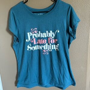 Probably Late for Something cap sleeve top XXXL